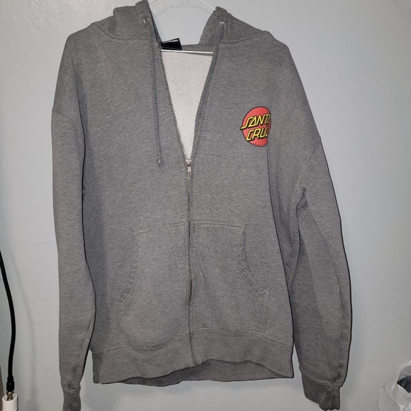 Santa Cruz Gray Zip-Up Hoodie - Picture 1 of 4